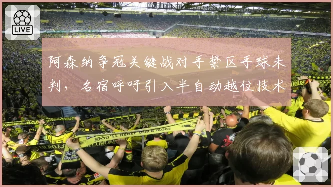 阿森纳争冠关键战对手禁区手球未判，名宿呼吁引入半自动越位技术