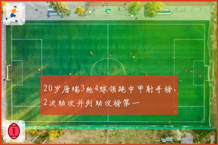 20岁唐瑞3轮4球领跑中甲射手榜,2次助攻并列助攻榜第一